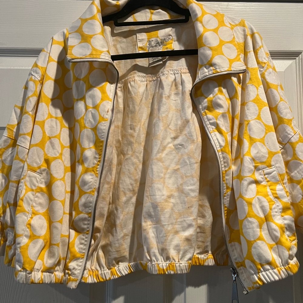 Yellow and White Polka Dot Jacket